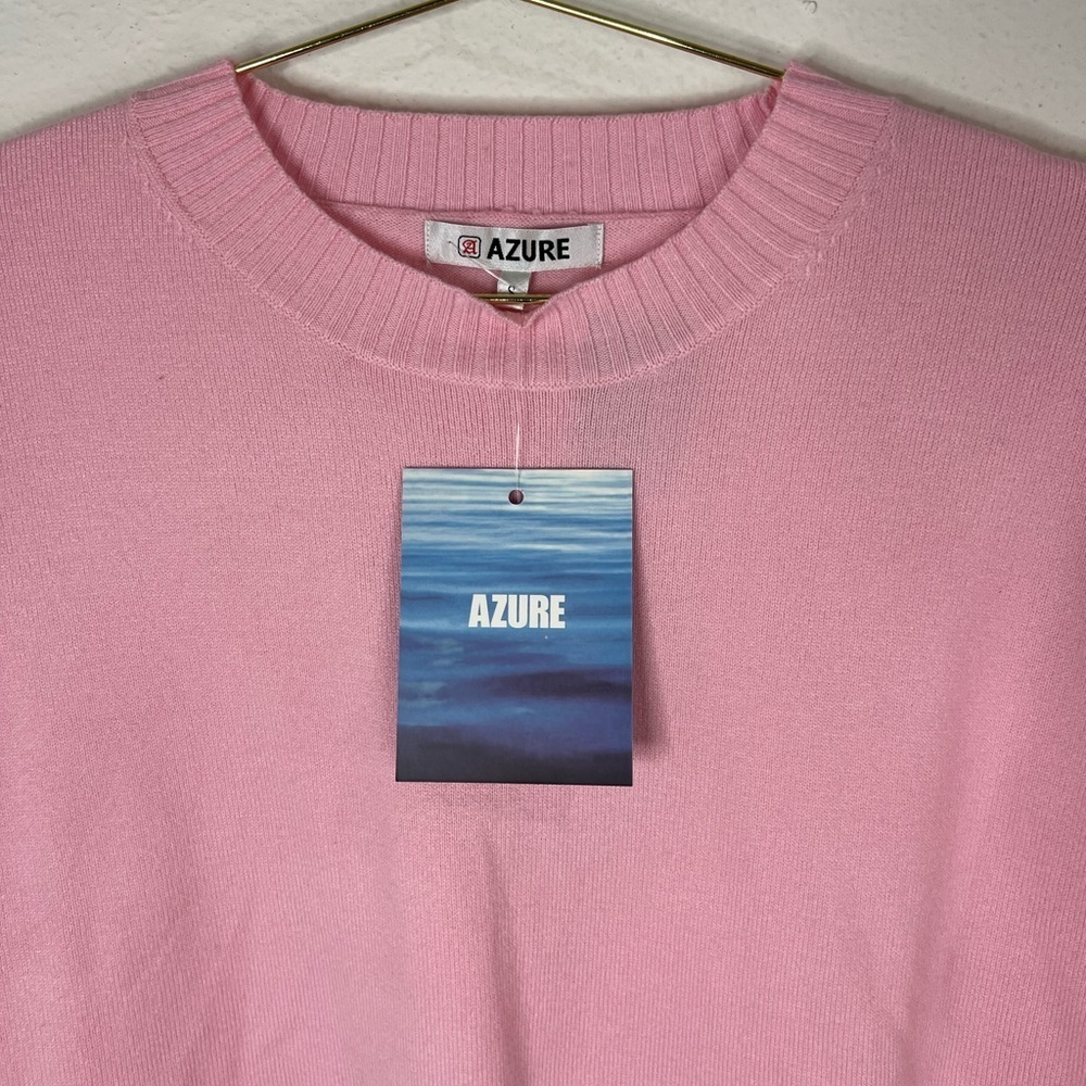 Azure Pink Cropped Sweater Women’s Small Soft Knit Pullover Top Casual Cozy - Picture 5 of 8